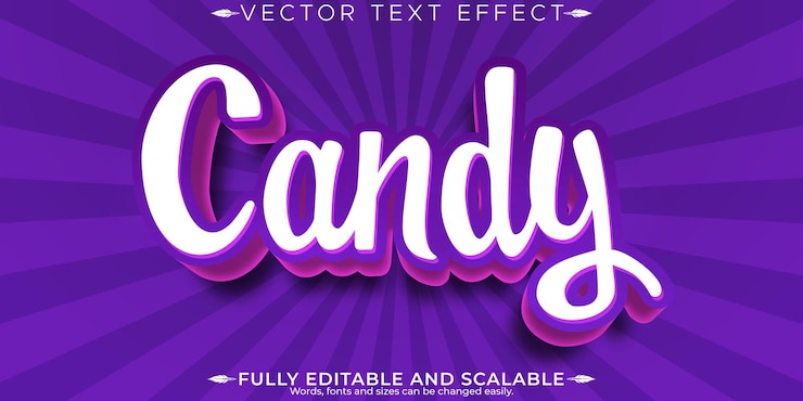 Vector gratuito pastel editable con efecto de texto dulce y estilo de texto dulce