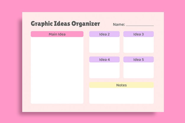 Pastel lindas ideas gráficas organizador infográfico