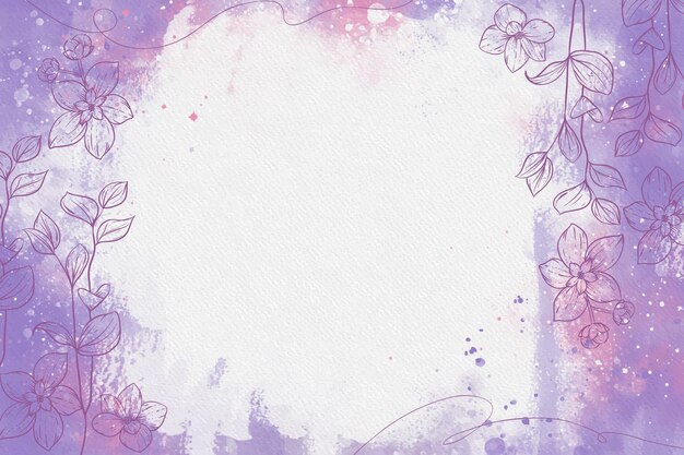 Pastel morado en polvo con elementos dibujados a mano