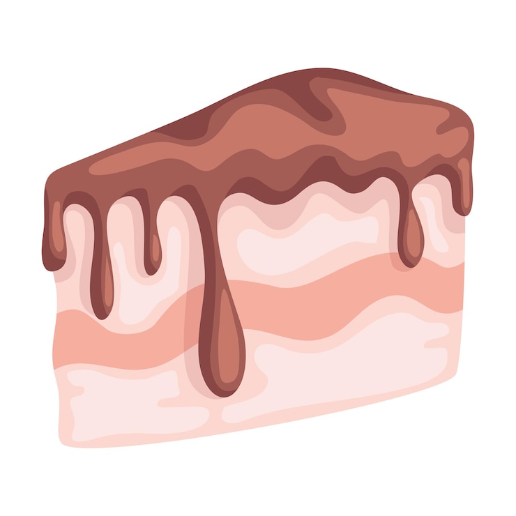Vector gratuito pastel de postre con icono de chocolate aislado