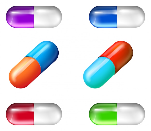 Vector gratuito pastillas medicinales coloridas