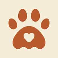 Vector gratuito pata de diseño de logotipo de mascota, vector para negocio de tienda de animales