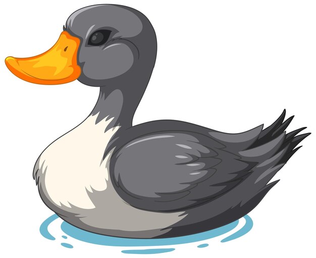 El pato alegre flotando en el agua