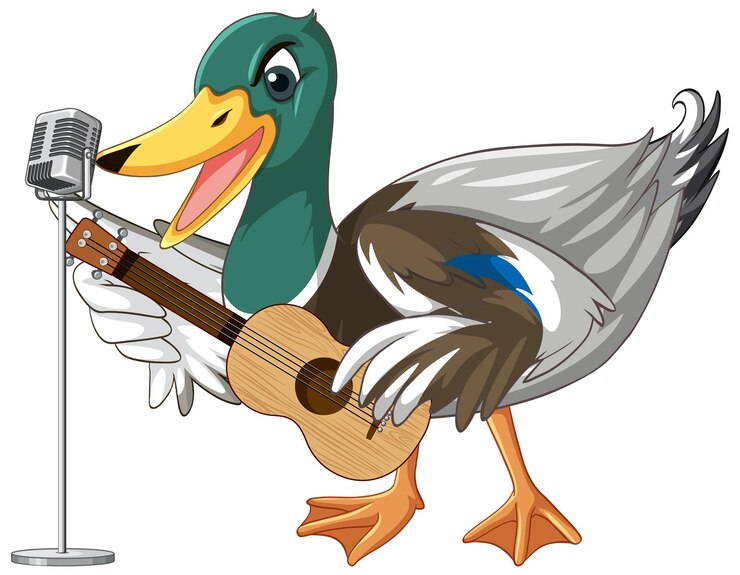 Vector gratuito pato con personaje de dibujos animados de cabeza verde