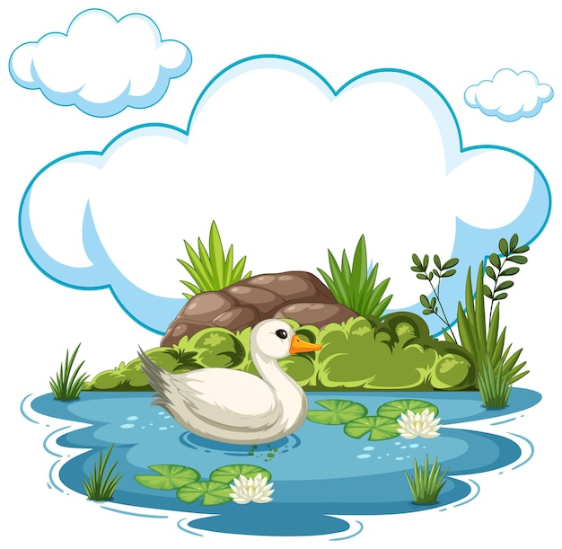 El pato sereno en un estanque pacífico