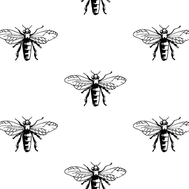Patrón con abejas escalonadas.