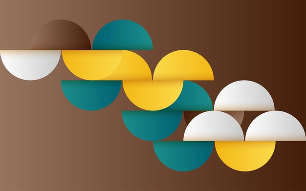 Patrón abstracto geométrico de mediados de siglo con formas simples y hermosa paleta de colores Composición de patrones geométricos simples Ilustración vectorial
