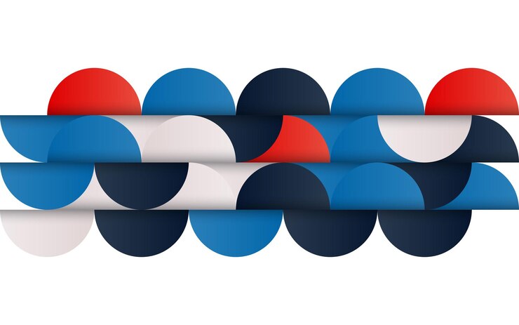 Vector gratuito patrón abstracto geométrico de mediados de siglo con formas simples y hermosa paleta de colores composición de patrones geométricos simples ilustración vectorial