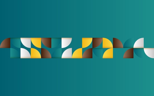 Vector gratuito patrón abstracto geométrico de mediados de siglo con formas simples y hermosa paleta de colores composición de patrones geométricos simples ilustración vectorial