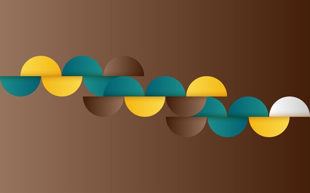 Patrón abstracto geométrico de mediados de siglo con formas simples y hermosa paleta de colores Composición de patrones geométricos simples Ilustración vectorial