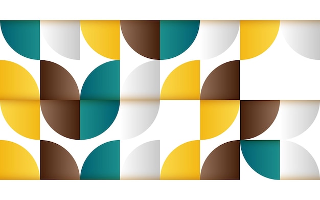 Vector gratuito patrón abstracto geométrico de mediados de siglo con formas simples y hermosa paleta de colores composición de patrones geométricos simples ilustración vectorial