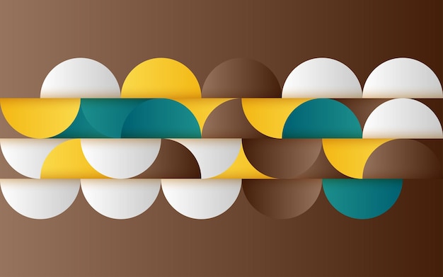 Vector gratuito patrón abstracto geométrico de mediados de siglo con formas simples y hermosa paleta de colores composición de patrones geométricos simples ilustración vectorial