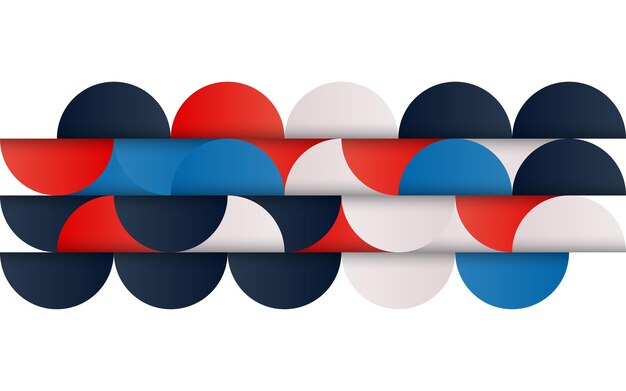 Patrón abstracto geométrico de mediados de siglo con formas simples y hermosa paleta de colores Composición de patrones geométricos simples Ilustración vectorial