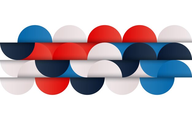Patrón abstracto geométrico de mediados de siglo con formas simples y hermosa paleta de colores Composición de patrones geométricos simples Ilustración vectorial