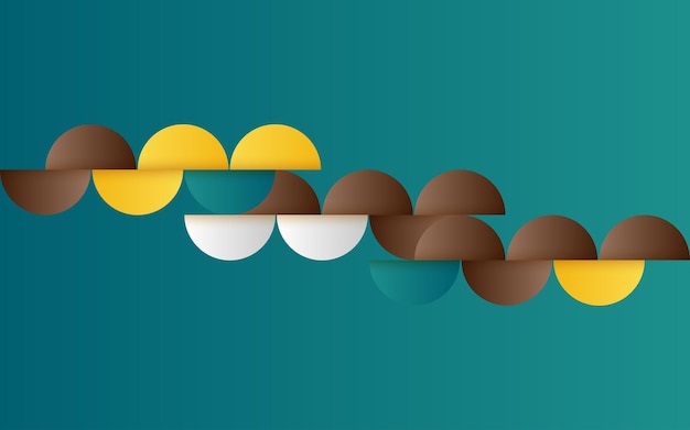 Patrón abstracto geométrico de mediados de siglo con formas simples y hermosa paleta de colores Composición de patrones geométricos simples Ilustración vectorial