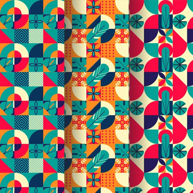 Patrón abstracto plano mosaico colorido