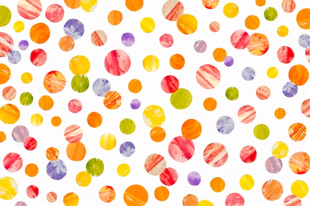 Patrón de acuarela dotty en colores cálidos