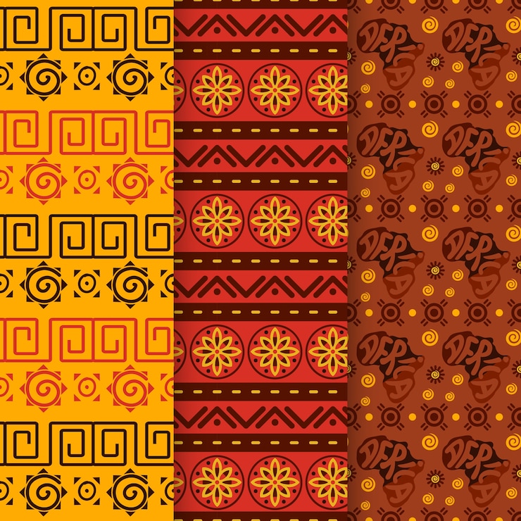 Vector gratuito patrón africano plano