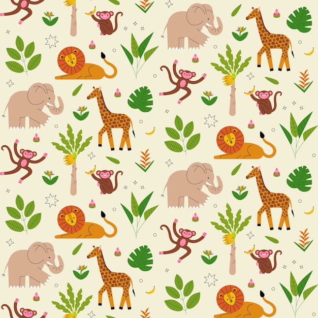 Patrón de animales de la selva