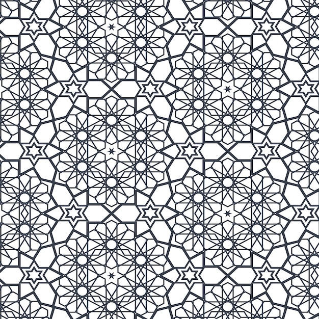 Patrón arabesco complejo de diseño plano