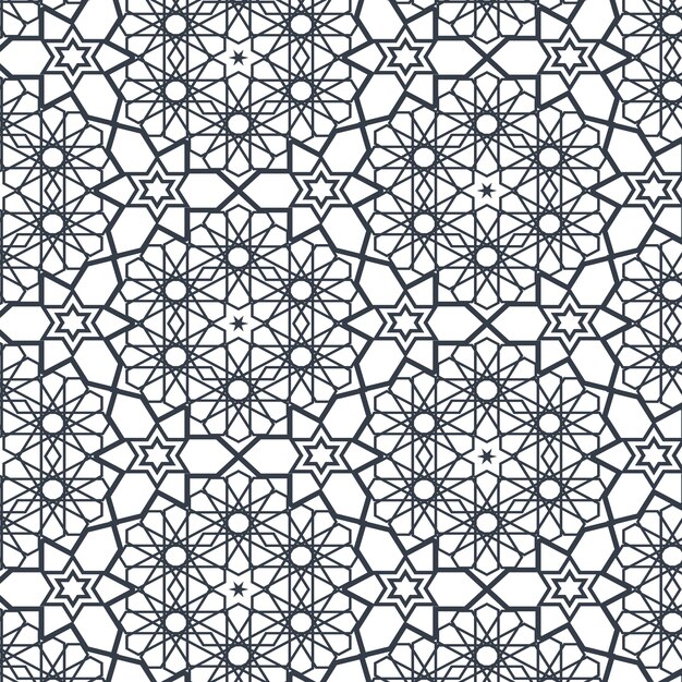 Patrón arabesco complejo de diseño plano
