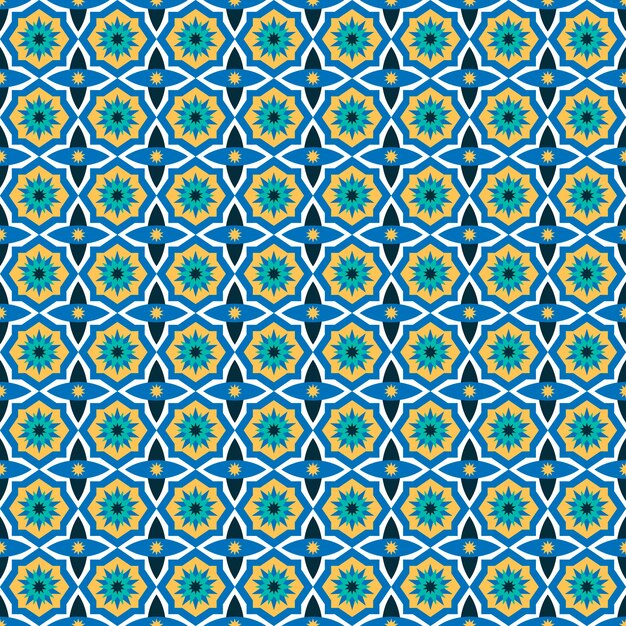Patrón arabesco complejo de diseño plano