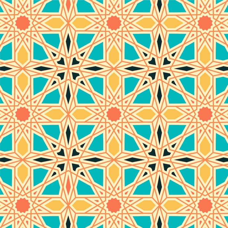 Vector gratuito patrón arabesco creativo de diseño plano