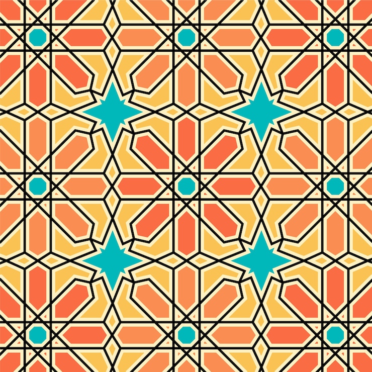 Vector gratuito patrón arabesco creativo de diseño plano