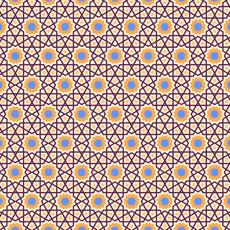 Vector gratuito patrón arabesco creativo de diseño plano