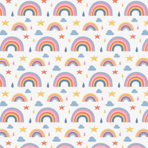 Patrón de arco iris de diseño plano