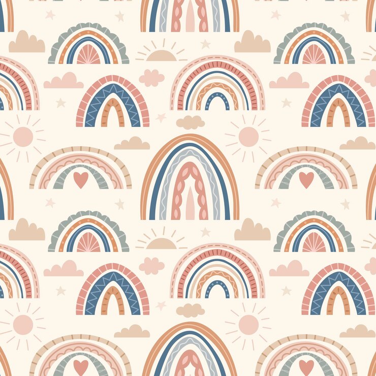 Vector gratuito patrón de arco iris de diseño plano