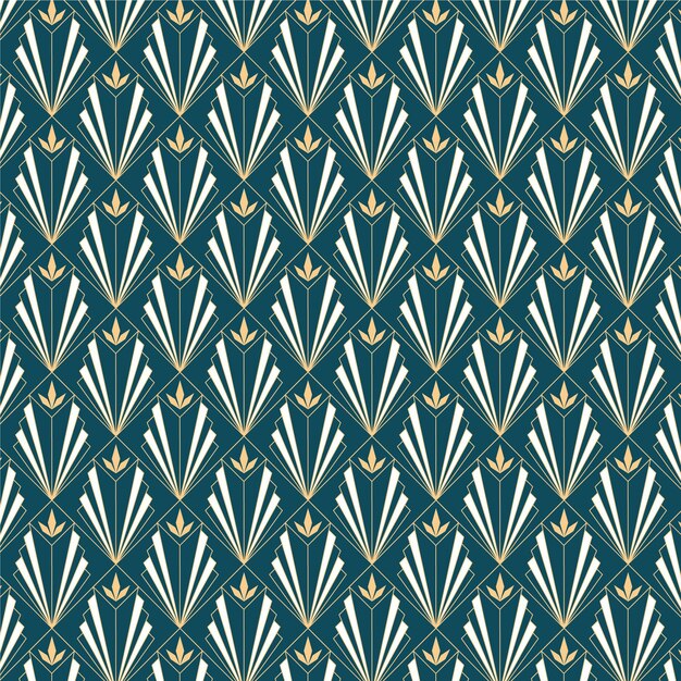 Patrón art deco de diseño plano