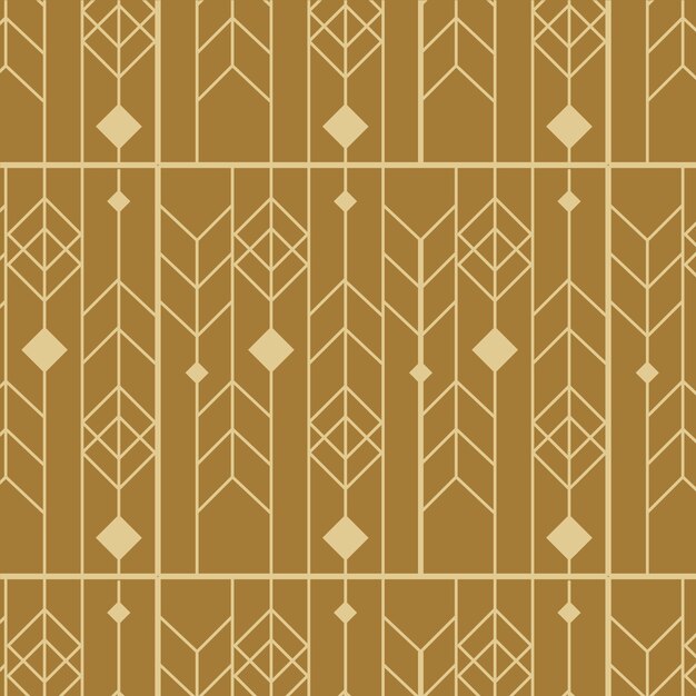 Patrón art deco de diseño plano