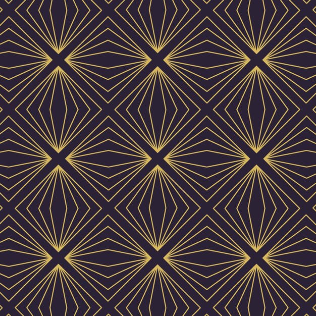 Patrón art deco de diseño plano