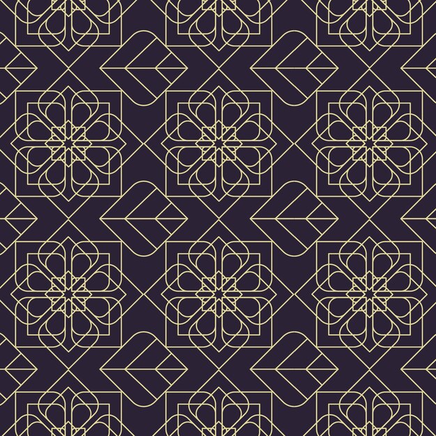 Patrón art deco de diseño plano
