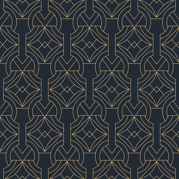 Patrón art deco de diseño plano