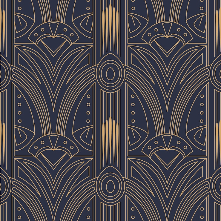 Vector gratuito patrón art deco de diseño plano