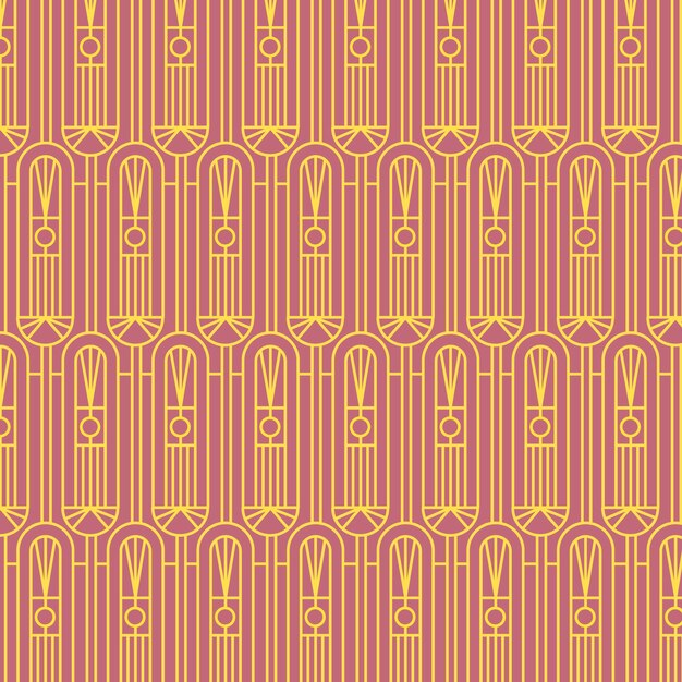 Patrón art deco de diseño plano