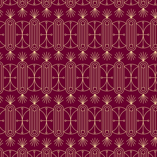 Patrón art deco de diseño plano