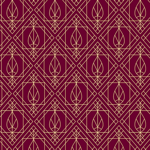 Patrón art deco de diseño plano