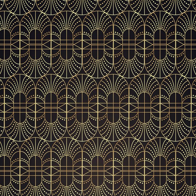 Patrón art deco de diseño plano