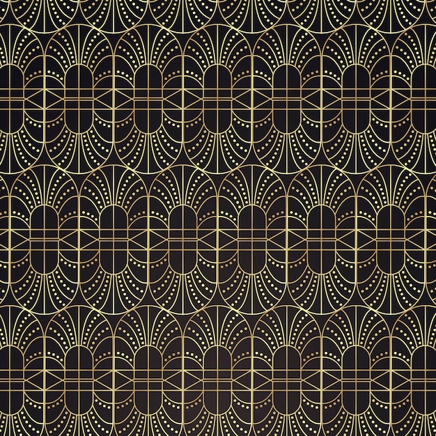 Patrón art deco de diseño plano