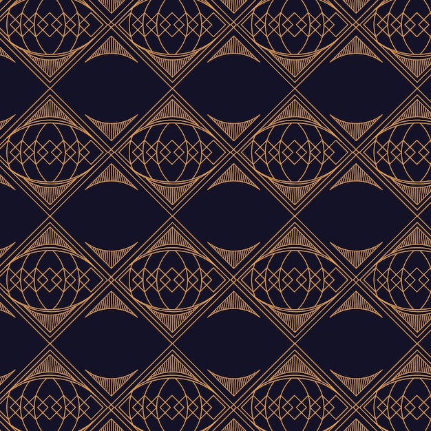 Patrón art deco de diseño plano