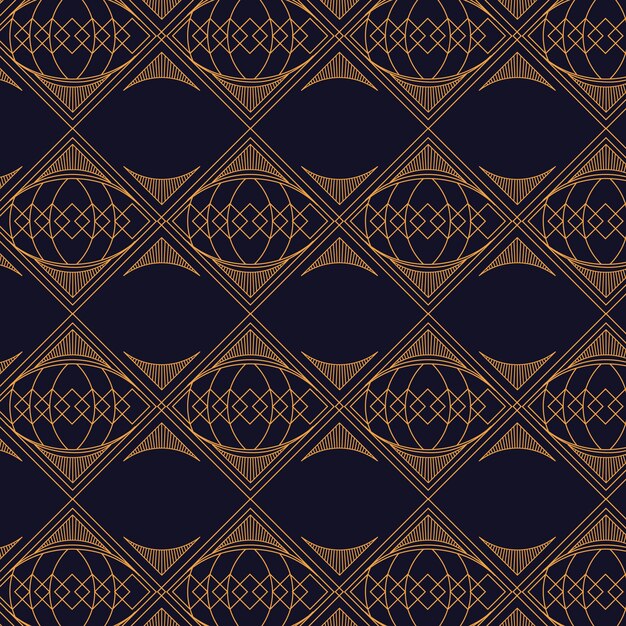 Patrón art deco de diseño plano
