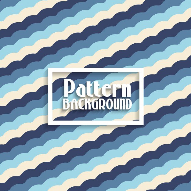 Patrón azul con olas