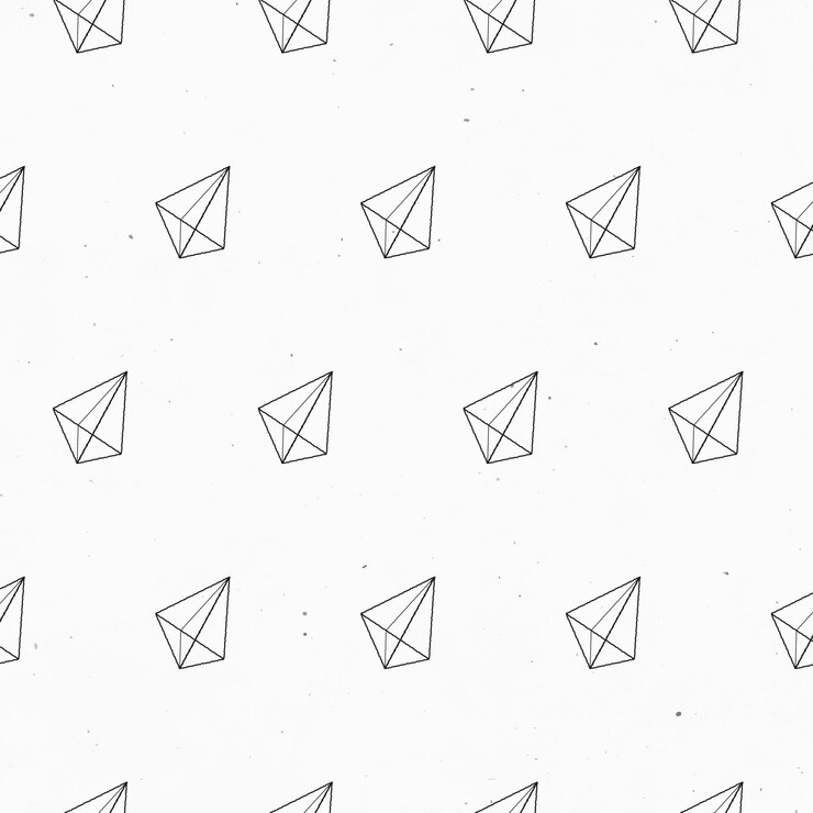 Vector gratuito patrón de bipirámide hexagonal asimétrica 3d sin costuras en un vector de fondo blanco