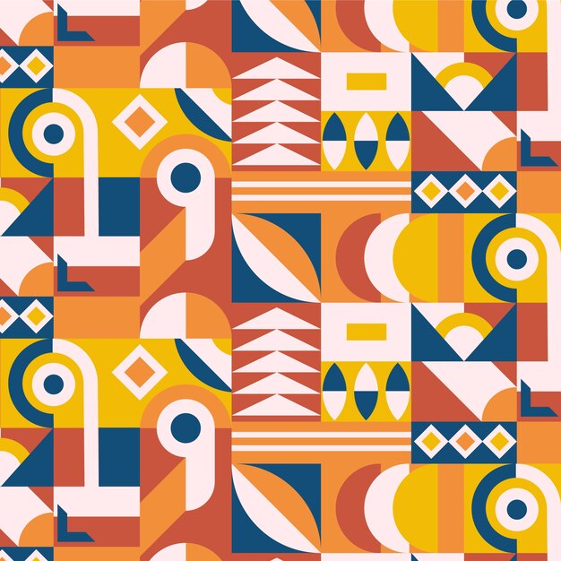 Patrón de bloqueo de color de diseño plano