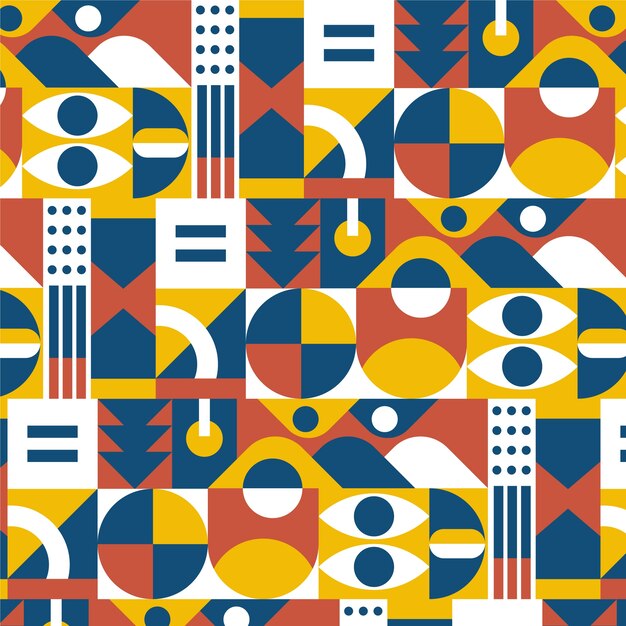 Patrón de bloqueo de color de diseño plano