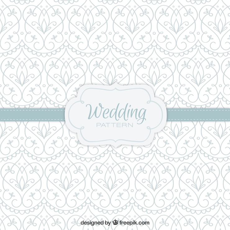Vector gratuito patrón de boda elegante con decoración floral