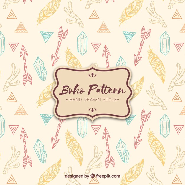 Patrón boho con estilo hippie
